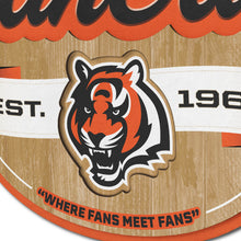 Cincinnati Bengals 3D Fan Cave Wood Sign