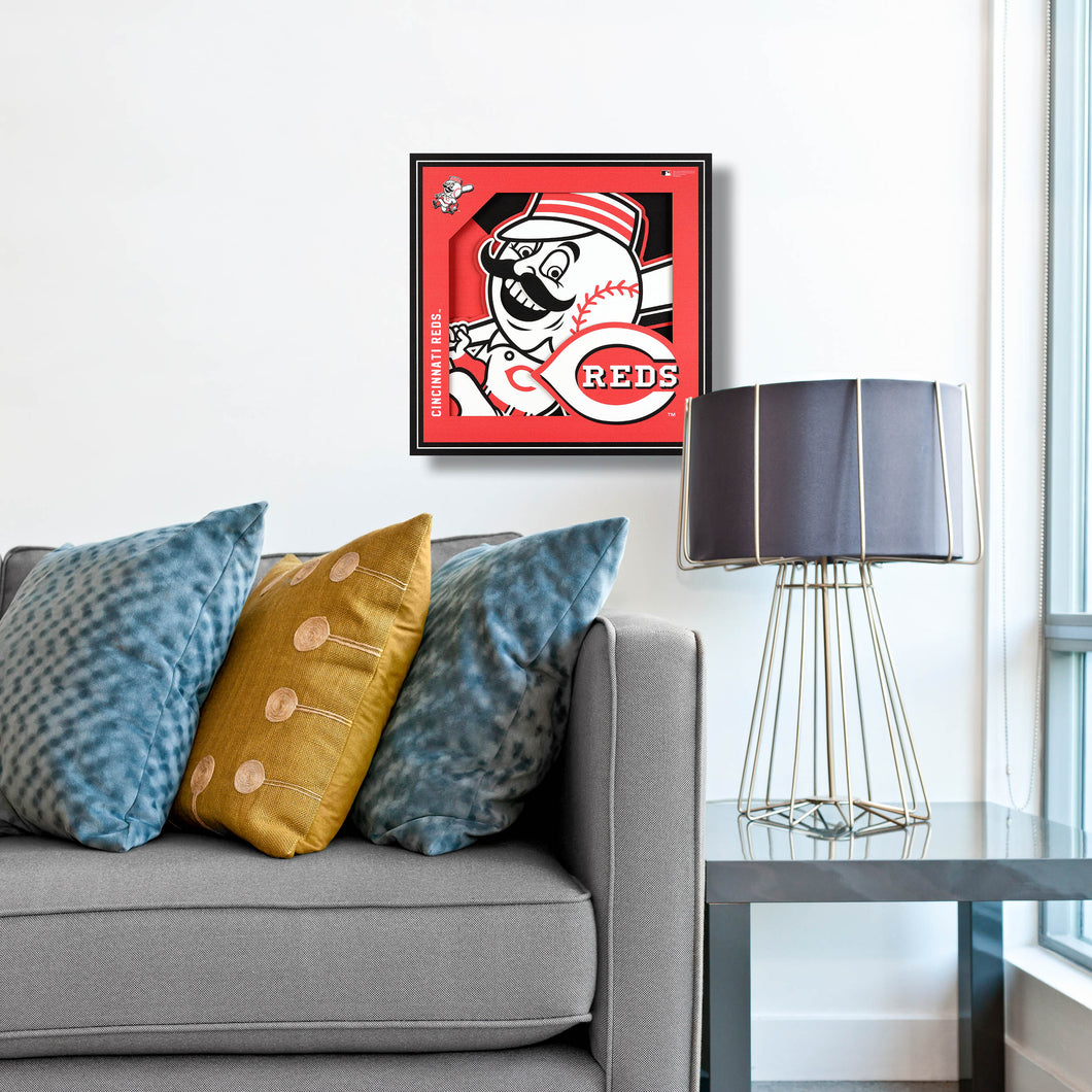 Cincinnati Reds 3D Logo Series Wall Art - 12