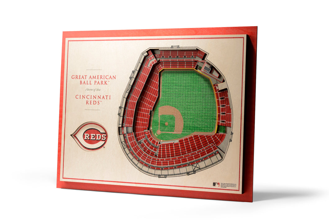 MLB Cincinnati Reds 5-Layer StadiumViews 3D Wall Art
