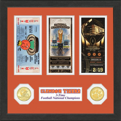Clemson Tigers Football 3-Time National Champions Ticket Collection