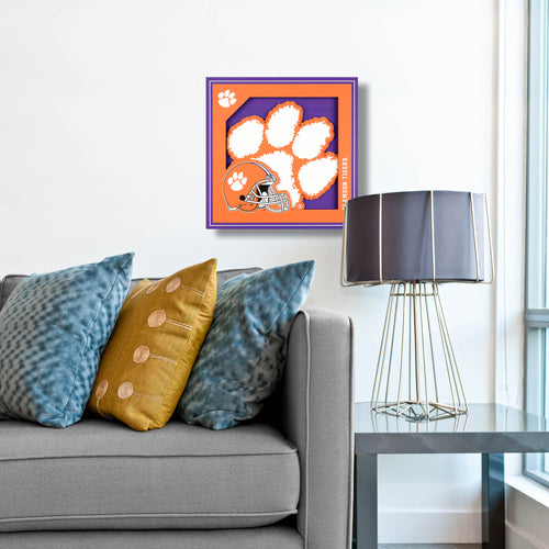 Clemson Tigers 3D Logo Series Wall Art - 12