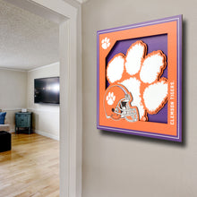 Clemson Tigers 3D Logo Series Wall Art - 12"x12"