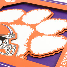 Clemson Tigers 3D Logo Series Wall Art - 12"x12"