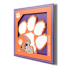 Clemson Tigers 3D Logo Series Wall Art - 12"x12"