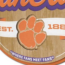 Clemson Tigers 3D Fan Cave Wood Sign
