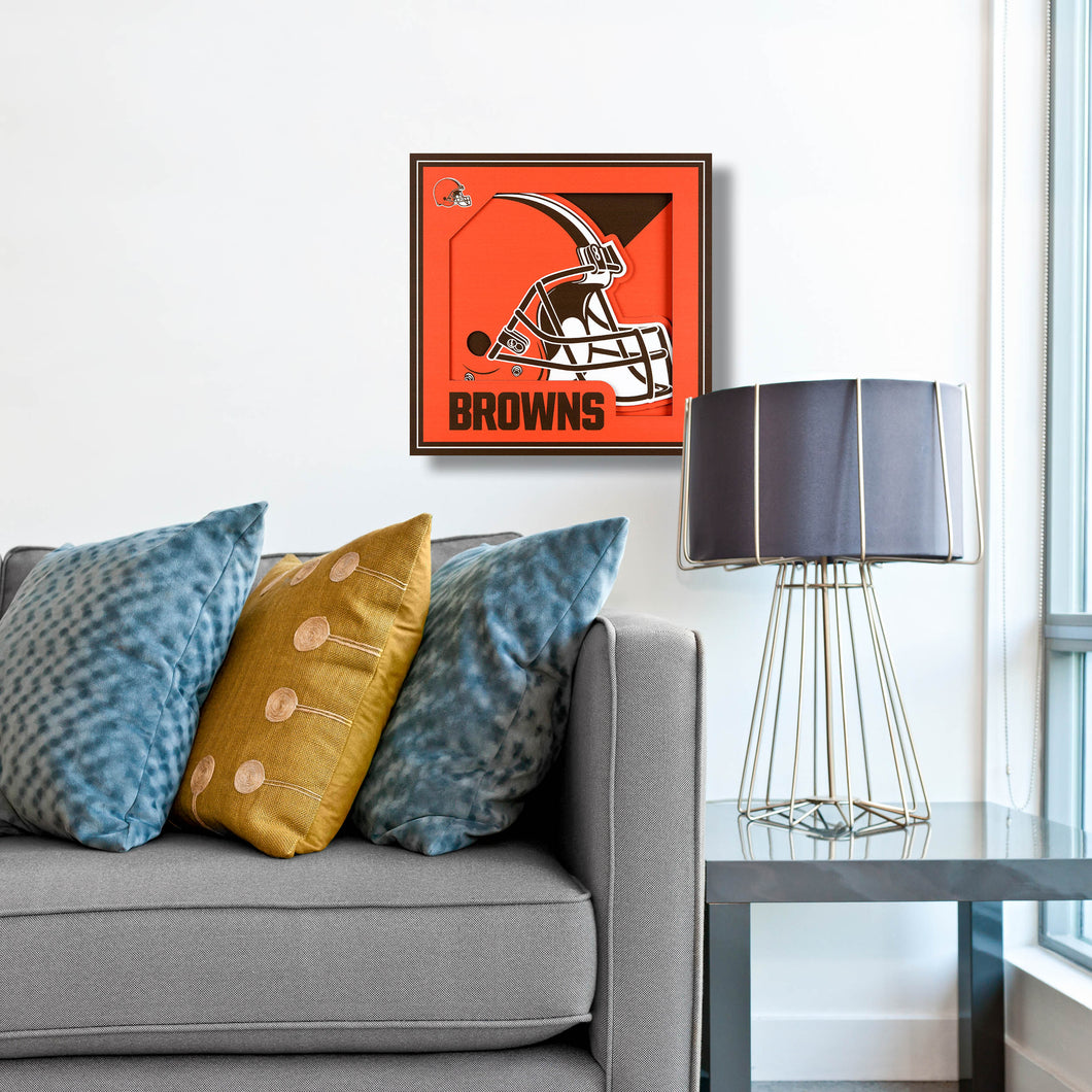 Cleveland Browns 3D Logo Series Wall Art - 12