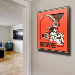 Cleveland Browns 3D Logo Series Wall Art - 12"x12"