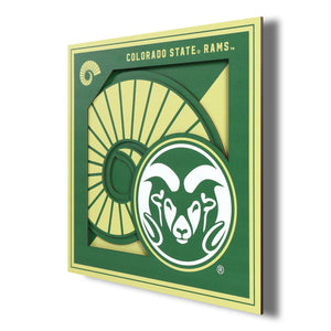 Colorado State Rams 3D Logo Series Wall Art - 12"x12"