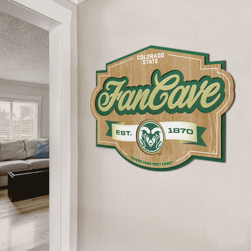 Colorado State Rams 3D Fan Cave Wood Sign