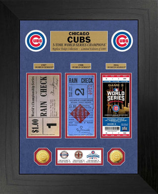 Chicago Cubs 3-Time World Series Champions Deluxe Coin & Ticket Collection