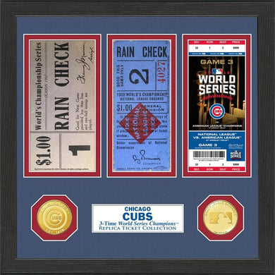 Chicago Cubs 3-Time World Series Champions Ticket Collection