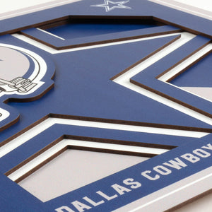 Dallas Cowboys 3D Logo Series Wall Art - 12"x12"