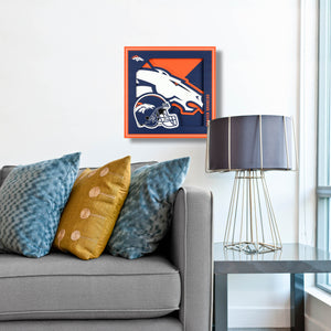Denver Broncos 3D Logo Series Wall Art - 12"x12"