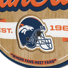 Denver Broncos 3D Fan Cave Wood Sign
