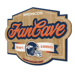 Denver Broncos 3D Fan Cave Wood Sign