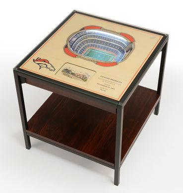 Denver Broncos 25 Layer Lighted StadiumView End Table