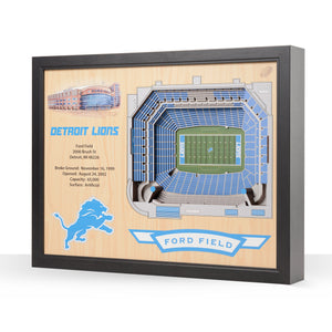 Detroit Lions Ford Field 3D Stadiumview Wall Art