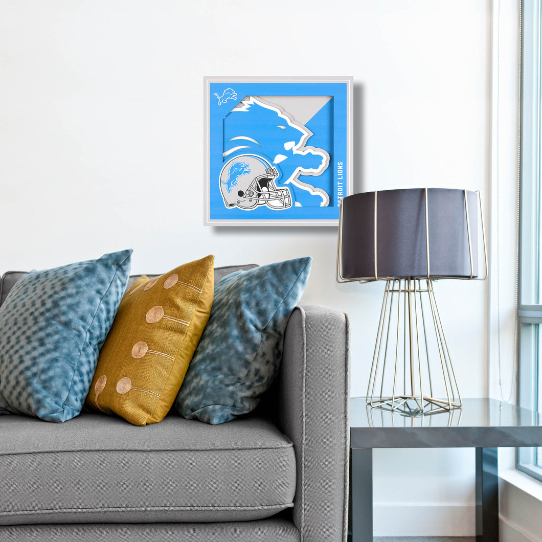 Detroit Lions 3D Logo Series Wall Art - 12