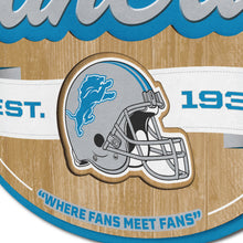 Detroit Lions 3D Fan Cave Wood Sign