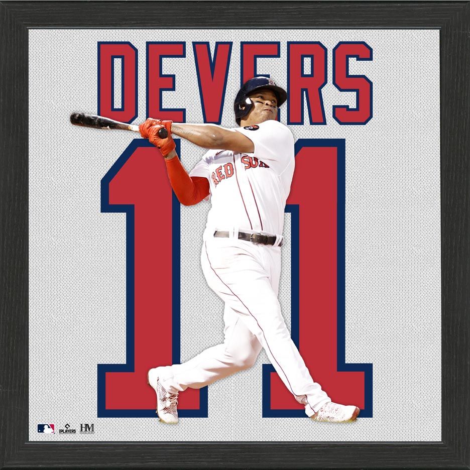 Rafael Devers Boston Red Sox Impact Jersey Framed Photo