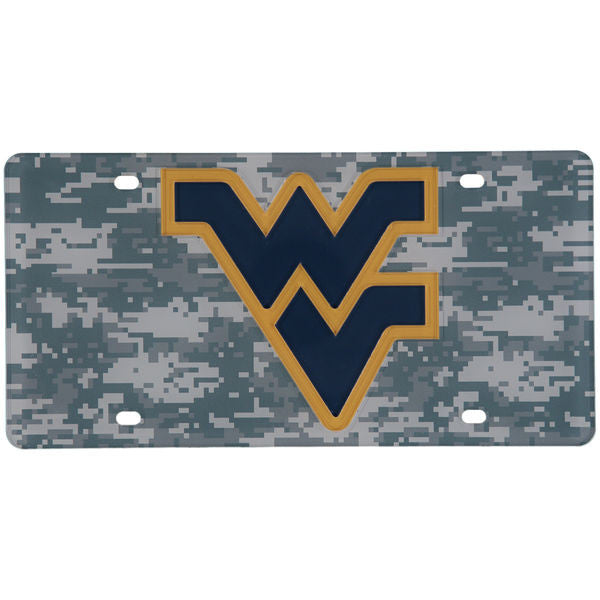 wvu mountaineers digital camo license plate 