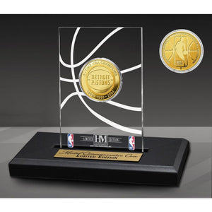Detroit Pistons 3-Time Gold Acrylic Desk Top