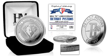 Detroit Pistons NBA 75th Anniversary Silver Mint Coin
