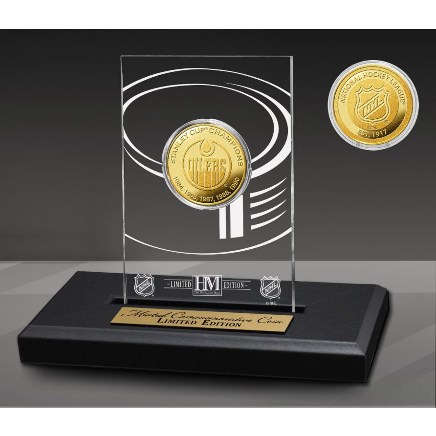 Edmonton Oilers 5-Time Champions Acrylic Gold Coin