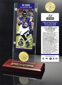 Ed Reed Baltimore Ravens Hall Of Fame 2019 Bronze Coin Acrylic Desk Top