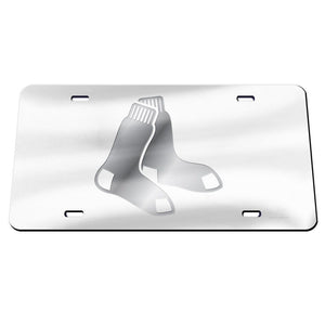 Boston Red Sox Frosted Chrome Acrylic License Plate