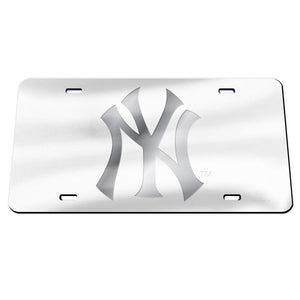 New York Yankees Frosted Chrome Acrylic License Plate