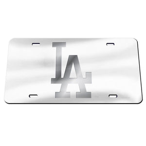 Los Angeles Dodgers Frosted Chrome Acrylic License Plate
