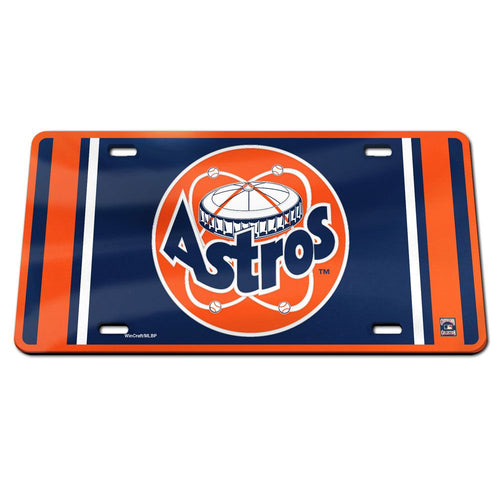 Houston Astros Retro Logo Chrome Acrylic License Plate
