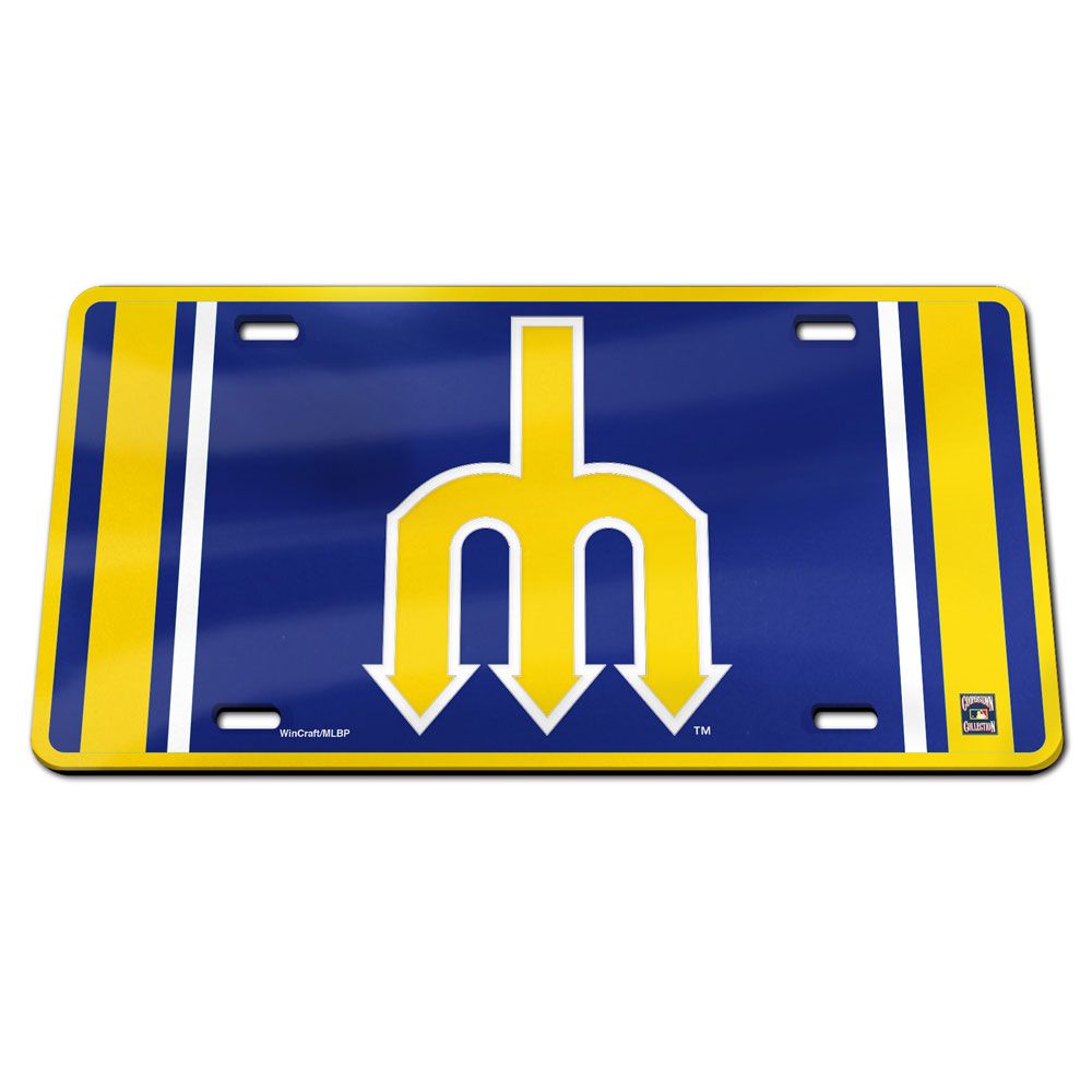Seattle Mariners Cooperstown Retro Logo Acrylic License Plate