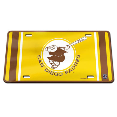 San Diego Padres Retro Chrome Acrylic License Plate