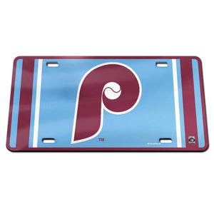 Philadelphia Phillies Cooperstown Logo Chrome Acrylic License Plate