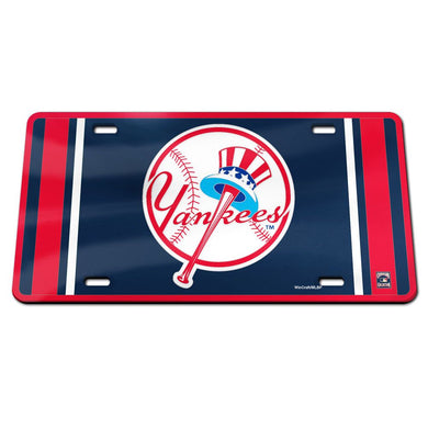New York Yankees Retro Logo Chrome Acrylic License Plate