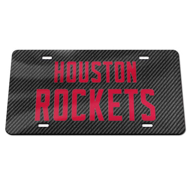 Houston Rockets Carbon Fiber Acrylic License Plate