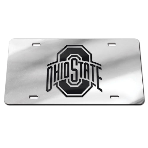 Ohio State Buckeyes Chrome Black Acrylic License Plate