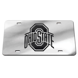 Ohio State Buckeyes Chrome Black Acrylic License Plate