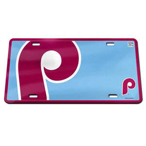 Philadelphia Phillies Retro Mega Logo Chrome Acrylic License Plate