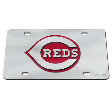 Cincinnati Reds Bling Chrome Acrylic License Plate