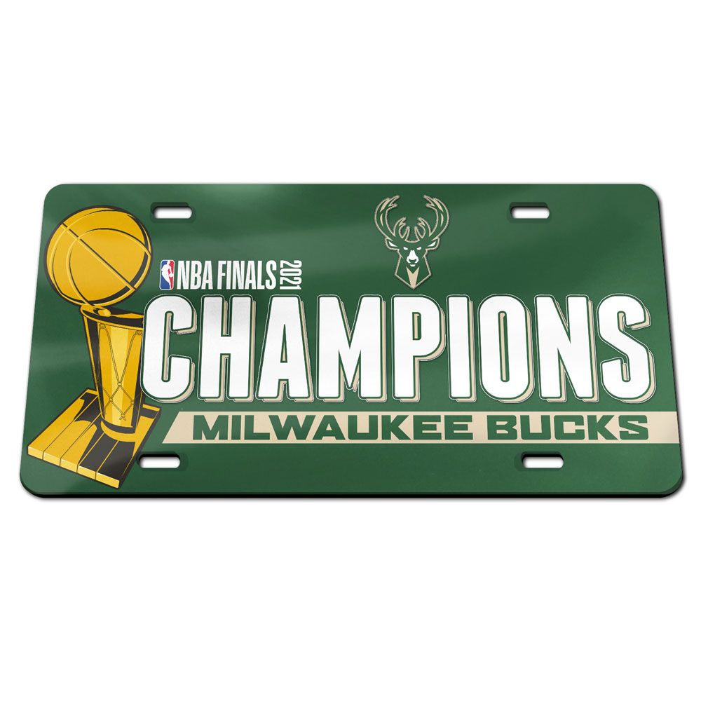 Milwaukee Bucks 2021 NBA Champions Acrylic License Plate