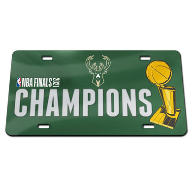 Milwaukee Bucks 2021 NBA Champs Acrylic License Plate