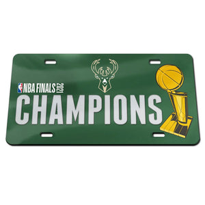 Milwaukee Bucks 2021 NBA Champs Acrylic License Plate