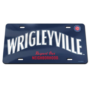Chicago Cubs Chrome Acrylic License Plate Wrigleyville
