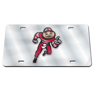 Ohio State Buckeyes Brutus Chrome Acrylic License Plate