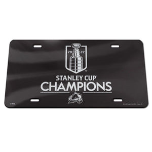 Colorado Avalanche 2022 Stanley Cup Champions Acrylic Laser-Cut Trophy License Plate