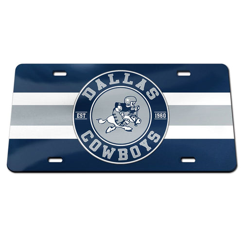 Dallas Cowboys Retro Chrome Acrylic License Plate