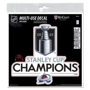 Colorado Avalanche 2022 Stanley Cup Champions Repositionable Decal - 6'' x 6''